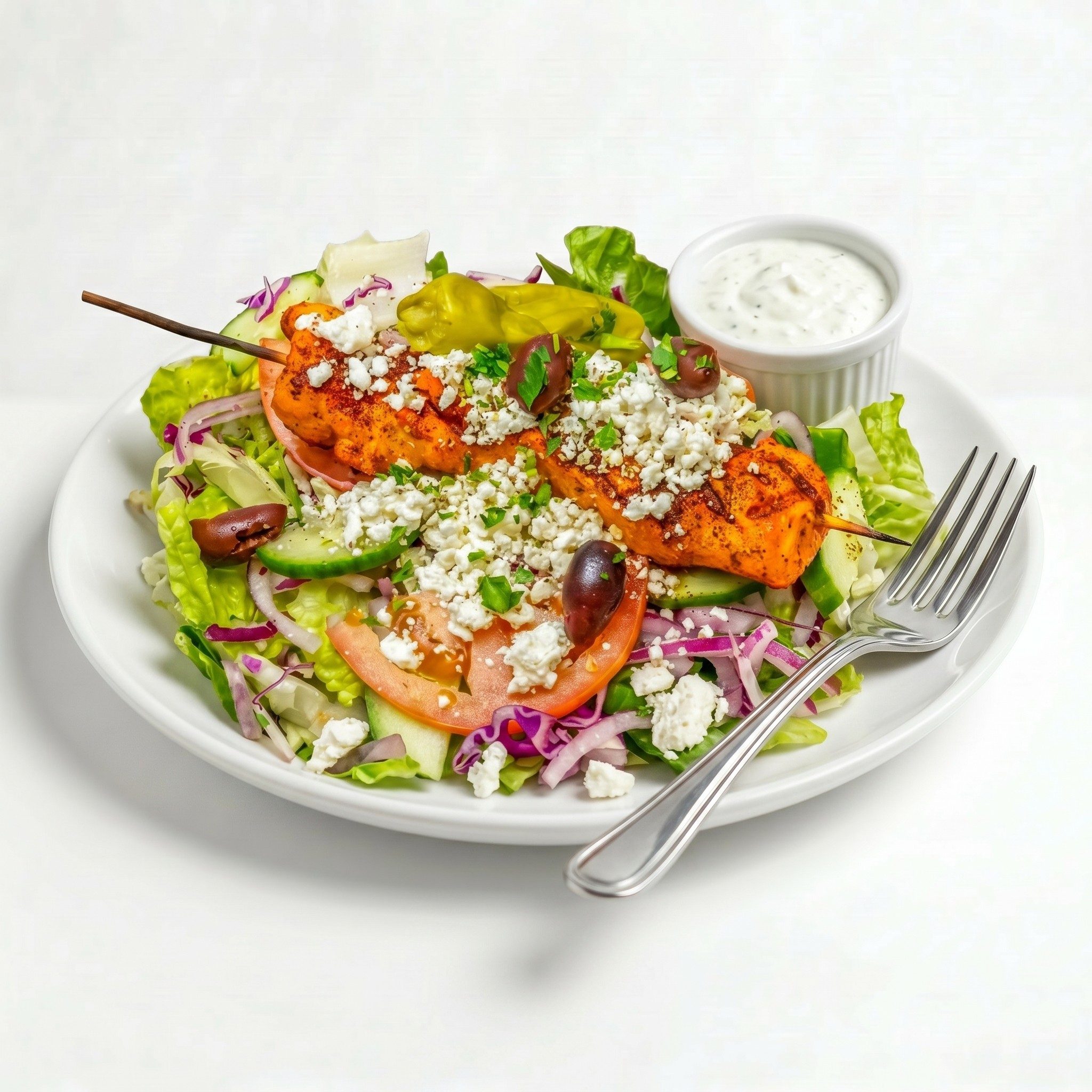 Chicken Kabob Salad.