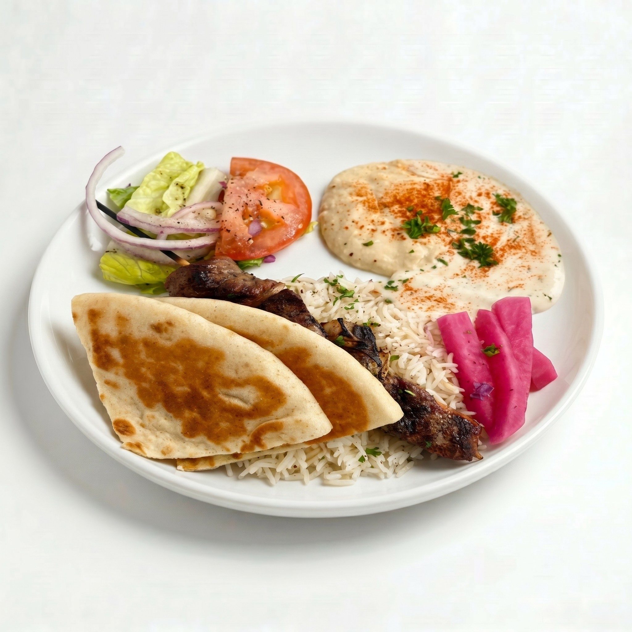 Beef Kebab Plate.